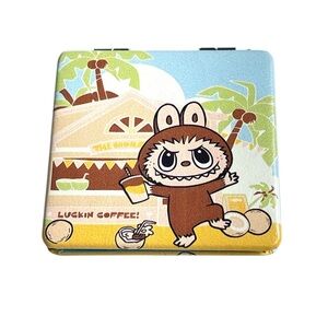 Labubu Fall in the Wind compact mirror featuring